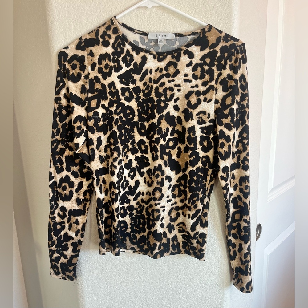 Leopard Print Blouse - Black and Tan- Gaze 🐆